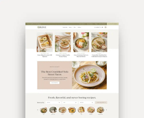 Olive WordPress Theme for Food & Recipe Blogs | Customizable Kadence Child Theme